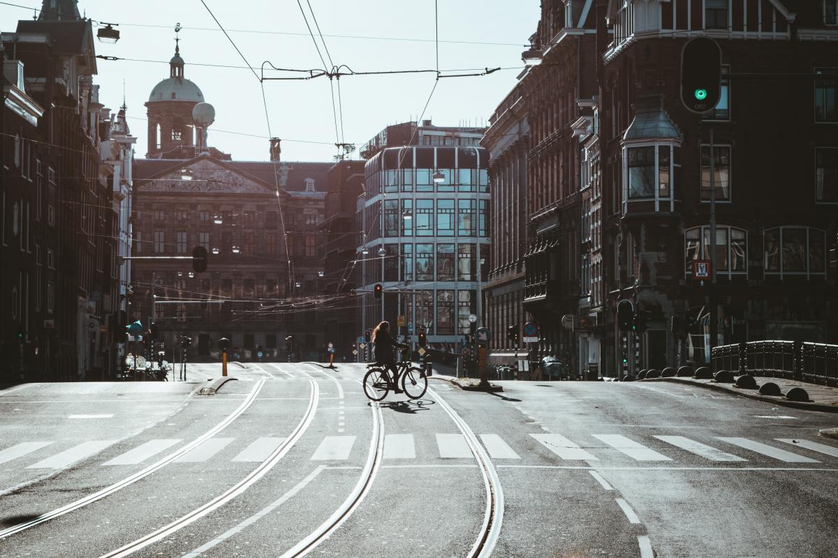 Bicyclist on City Sidewalks